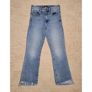 MOTHER The Insider Crop Step Fray Jeans Night Shiny White Vespa Size 24x25 EUC